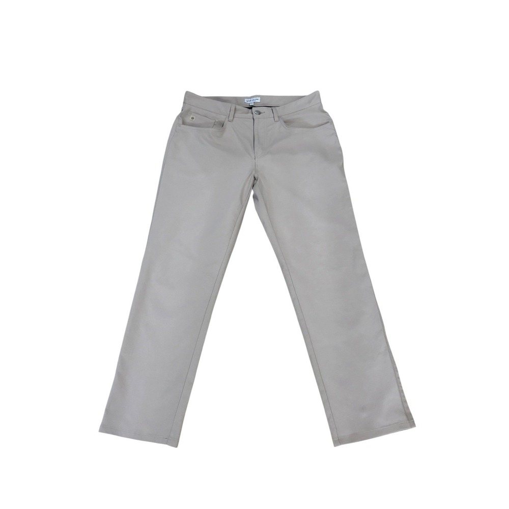 Peter Millar Performance Five-Pocket Pants Mens 33x34 (34x28) Hemmed Khaki